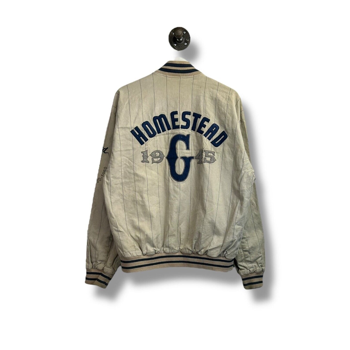 Vintage Homestead Grays NLBM Reversible Varsity Bomber Jacket Size Medium