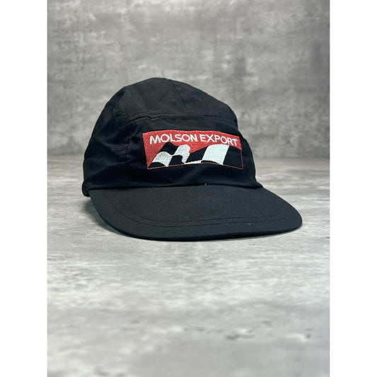 Vintage 90s Molson Export Racing Six Panel Embroidered Snapback Hat OSFA