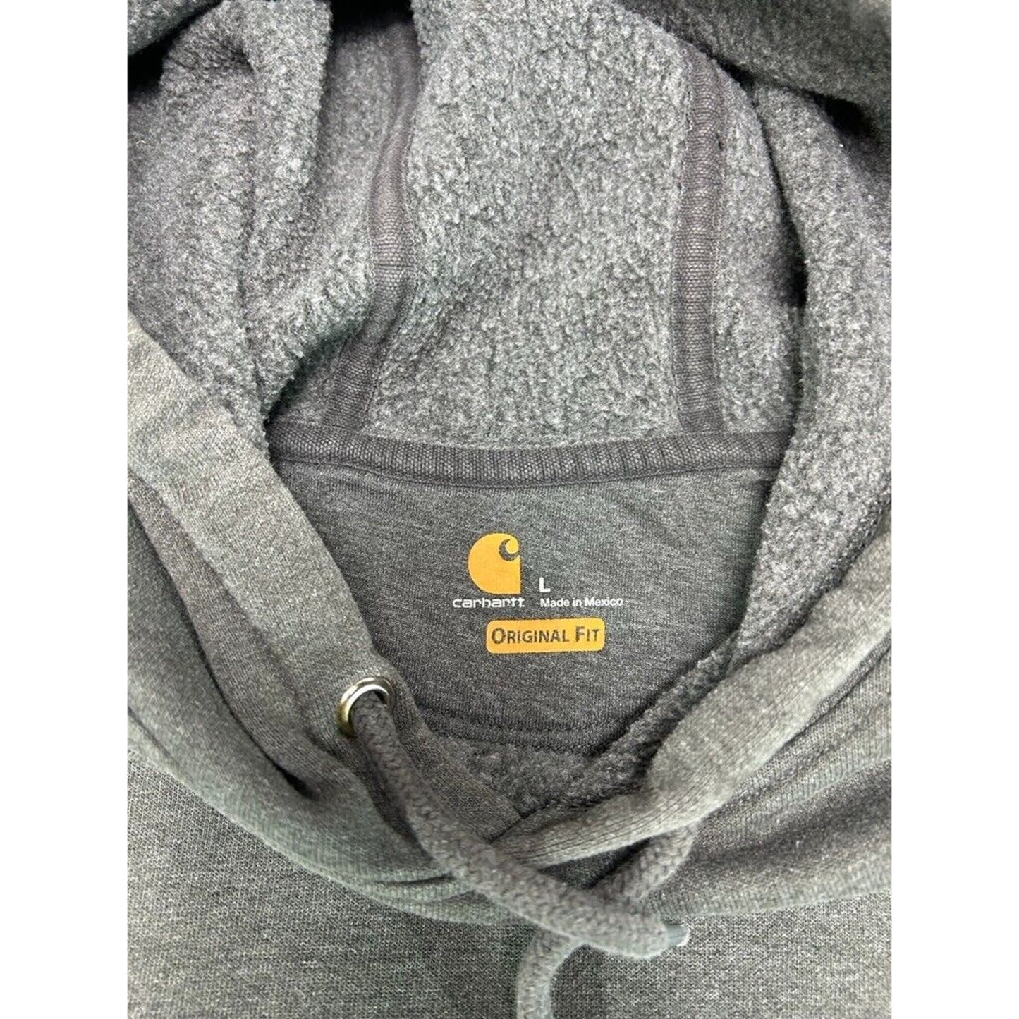 Carhartt Original Fit Sleeve Spellout Hooded Work Wear Sweatshirt Size Large