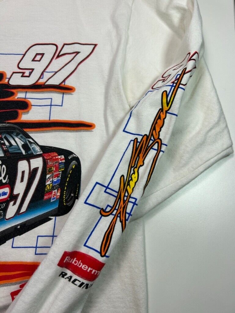 Vintage Kurt Busch #97 Roush Racing Nascar Graphic Long Sleeve T-Shirt Sz Medium