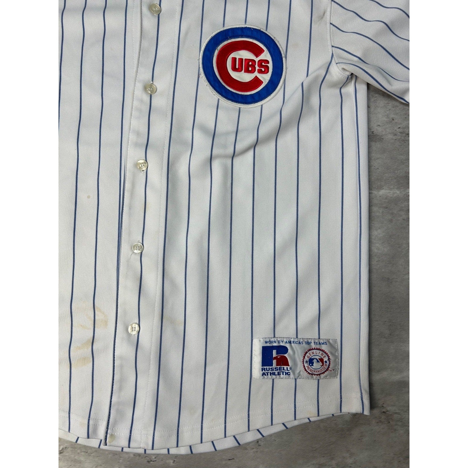 Vintage Mark Prior #22 Chicago Cubs MLB Stitched Pinstripe Jersey Size YOUTH M