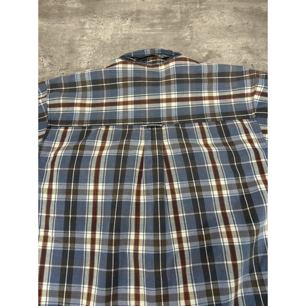 Vintage 90s Eddie Bauer Plaid Long Sleeve Double Pocket Button Up Shirt Medium