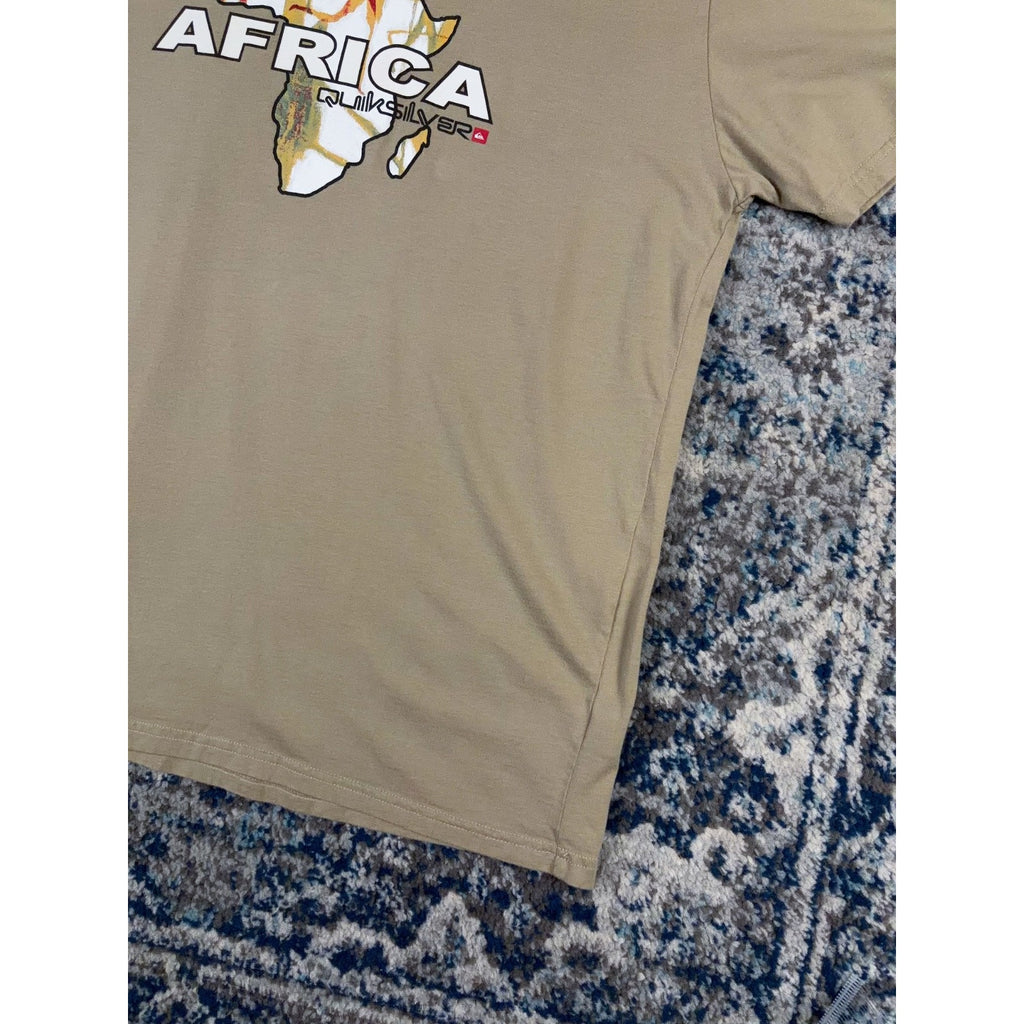 Vintage Y2K Quiksilver Africa Spellout Logo Continent Graphic T-Shirt Size XL