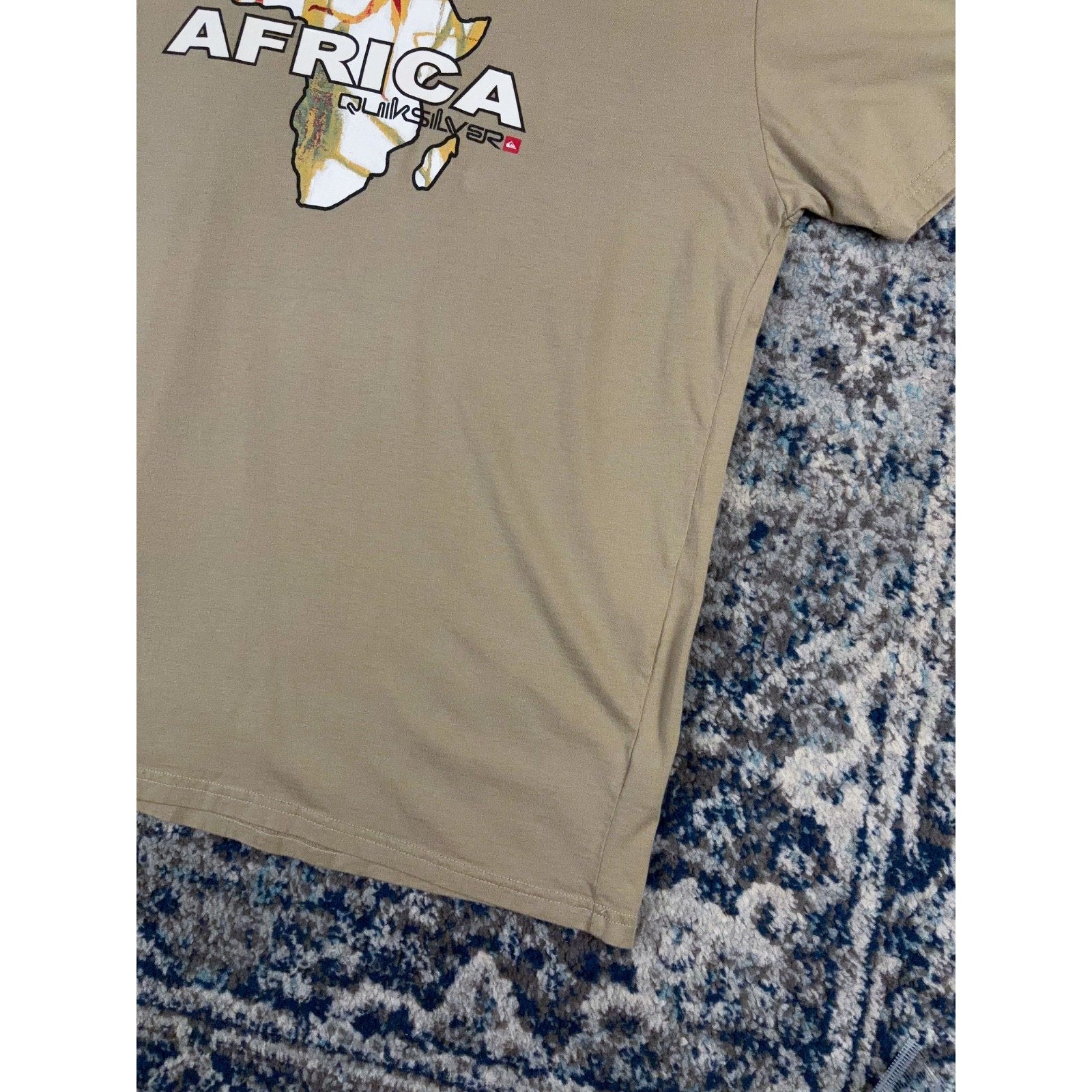Vintage Y2K Quiksilver Africa Spellout Logo Continent Graphic T-Shirt Size XL