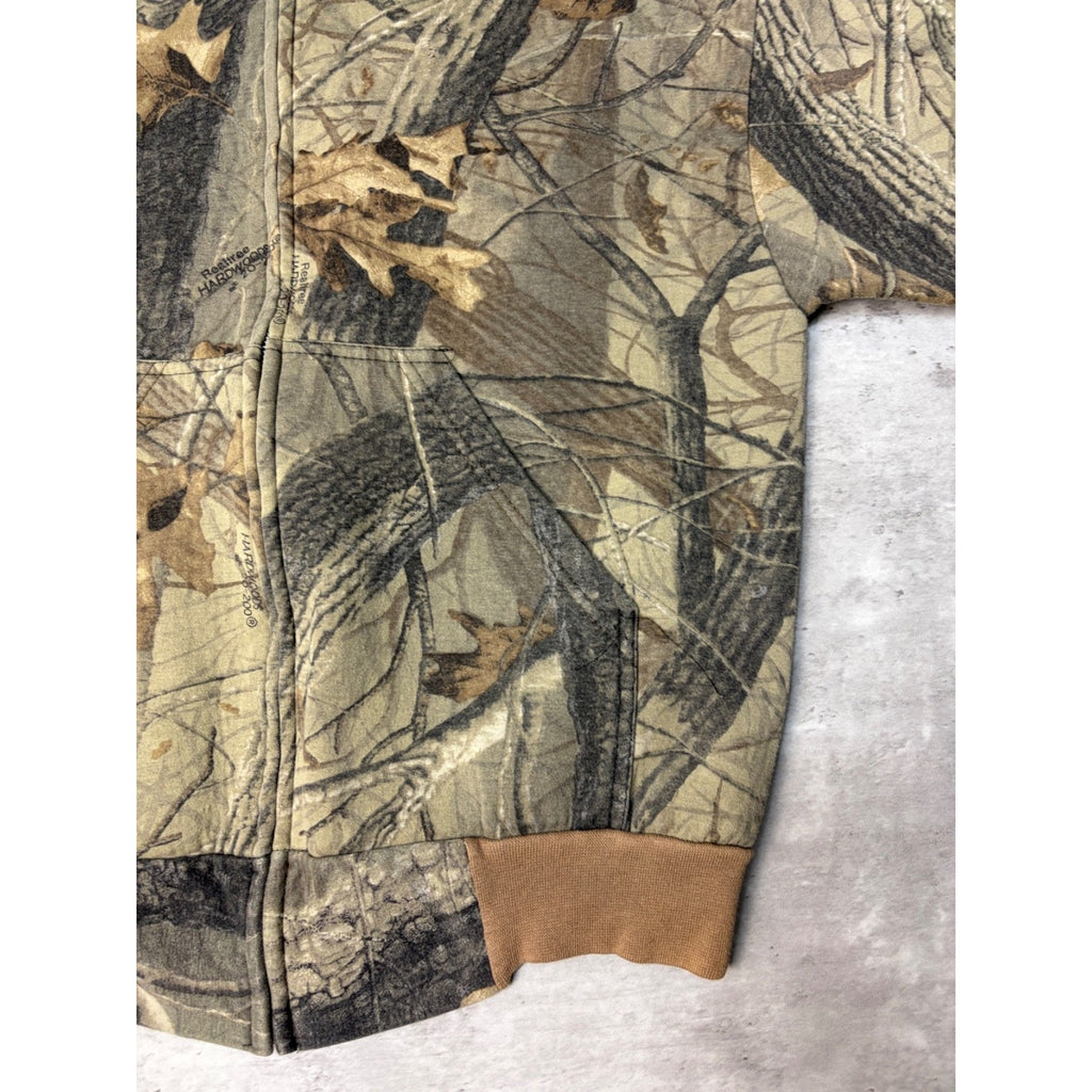 90s Outdoors Outfitters Camo Full Zip Hooded Hunting Sweatshirt Sz Medium