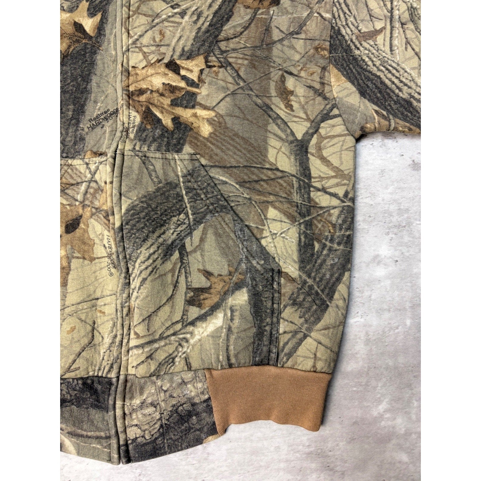 90s Outdoors Outfitters Camo Full Zip Hooded Hunting Sweatshirt Sz Medium