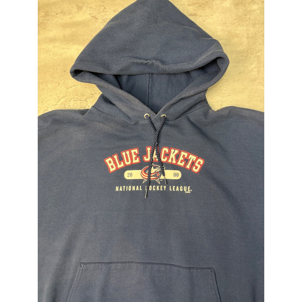 Vintage 2000 Columbus Blue Jackets NHL Hooded Sweatshirt Size 2XL