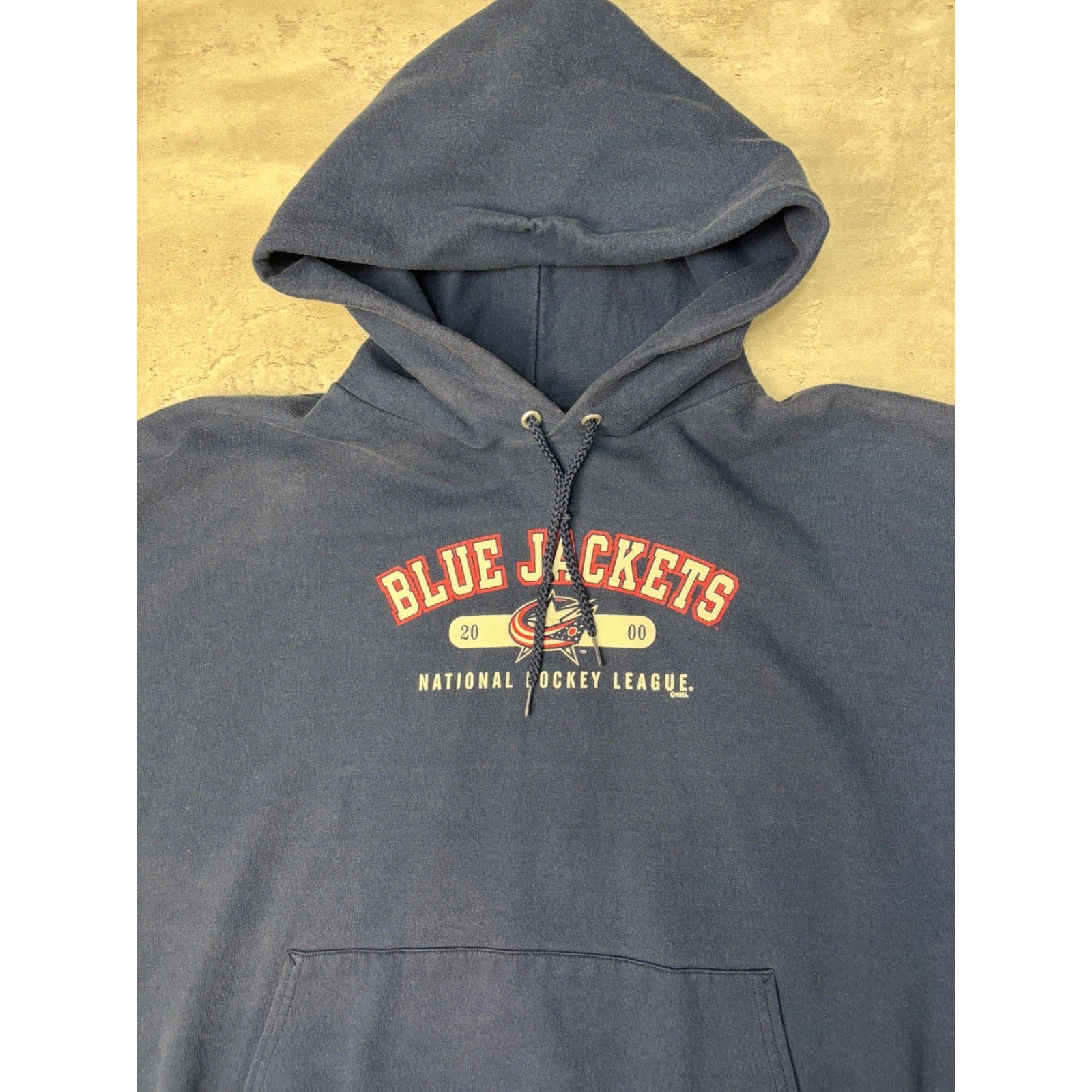 Vintage 2000 Columbus Blue Jackets NHL Hooded Sweatshirt Size 2XL