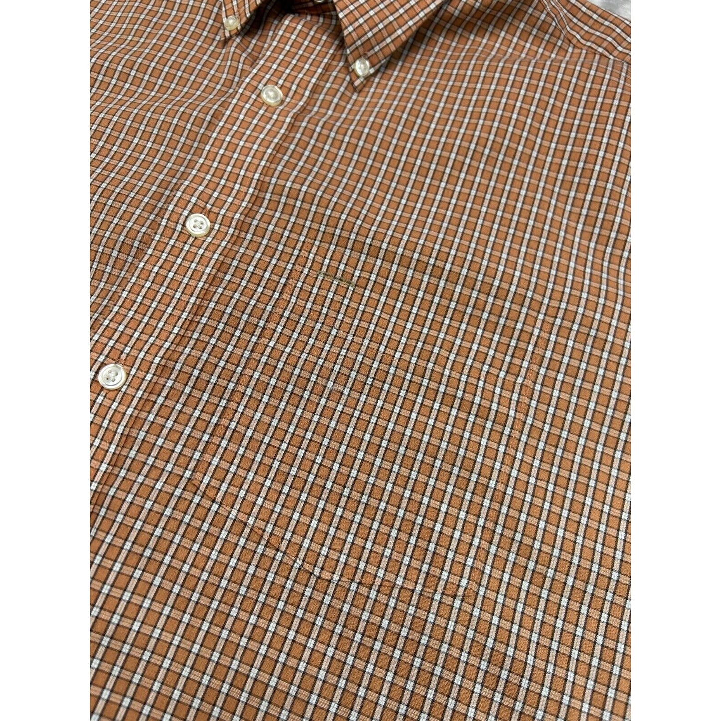 Vintage Van Heusen Plaid Short Sleeve Cropped Button Up Shirt Size Large