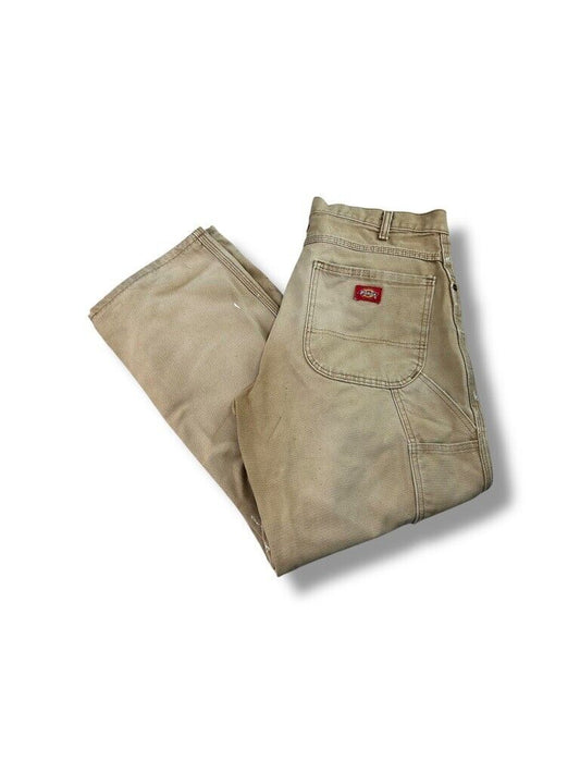 Vintage Dickies Canvas Workwear Carpenter Pants Size 32W Beige