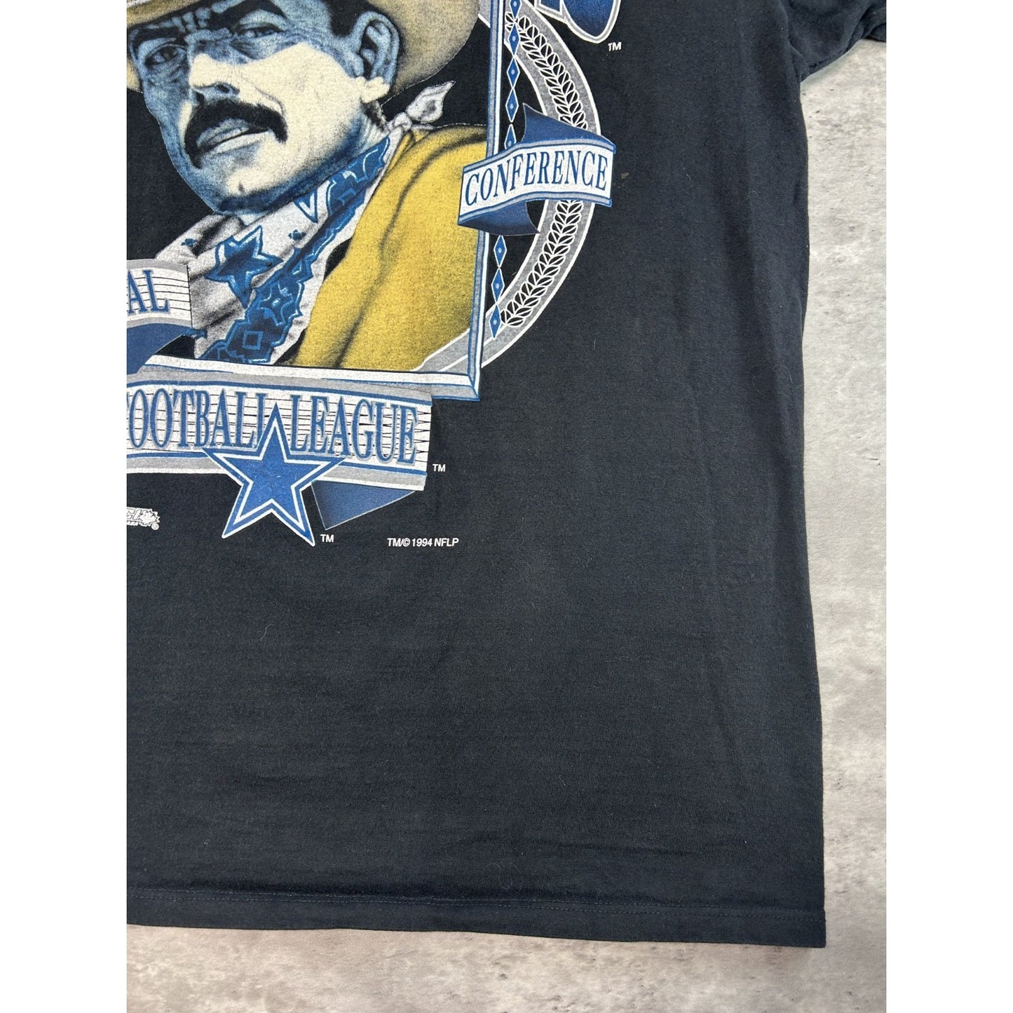 Vintage 1994 Dallas Cowboys NFL Realism Graphic Football T-Shirt Size XL Black