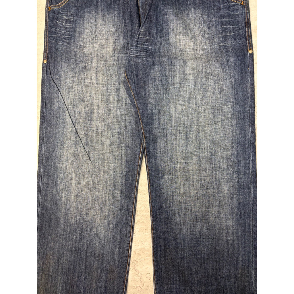 Vintage Y2K Rocawear Embroidered Pocket Dark Wash Denim Pants Size 40x34