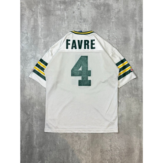 Vintage 90s Brett Favre #4 Green Bay Packers NFL Champion Football Jersey Size L
