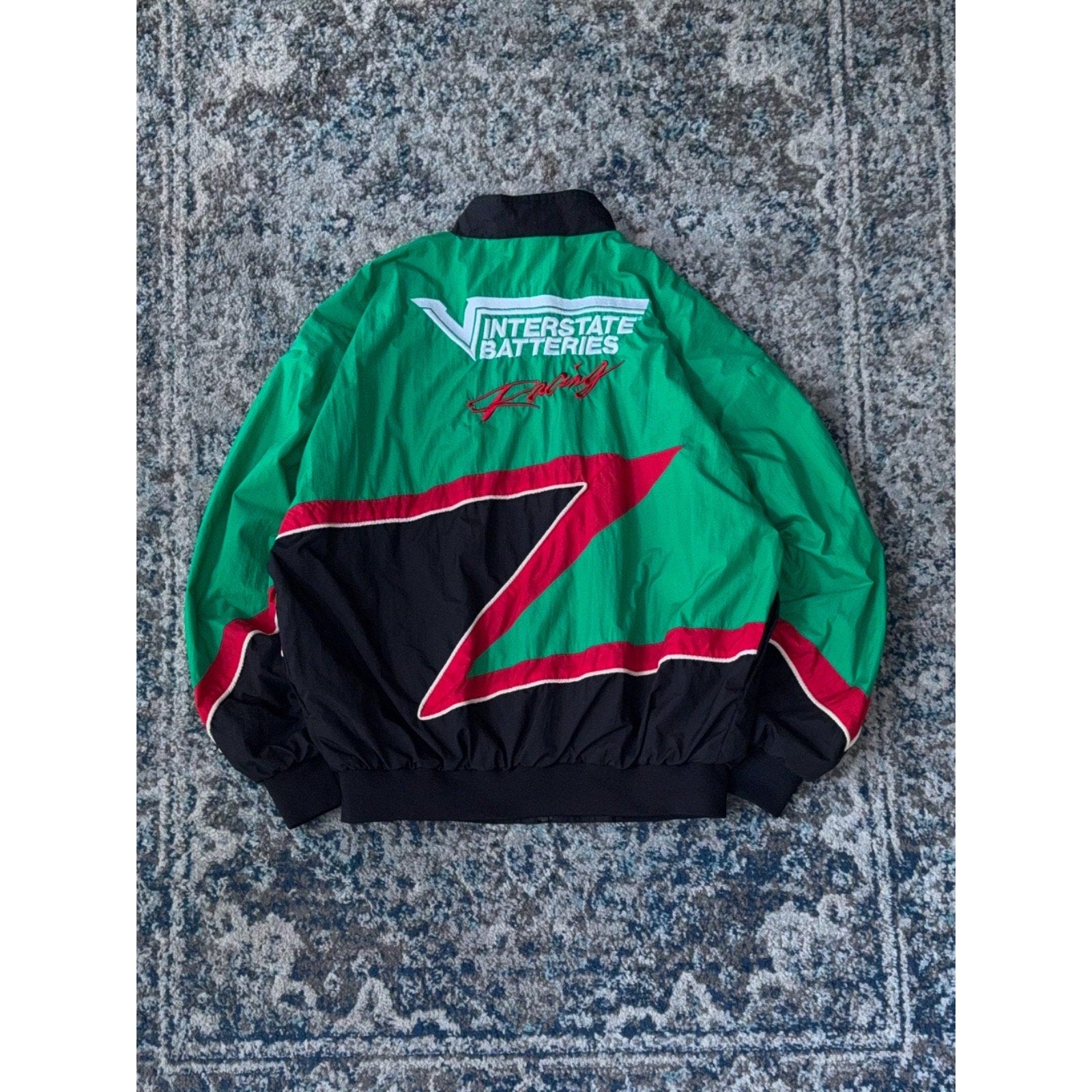 Vintage Bobby Labonte #18 Nascar Interstate Batteries Windbreaker Jacket Size XL