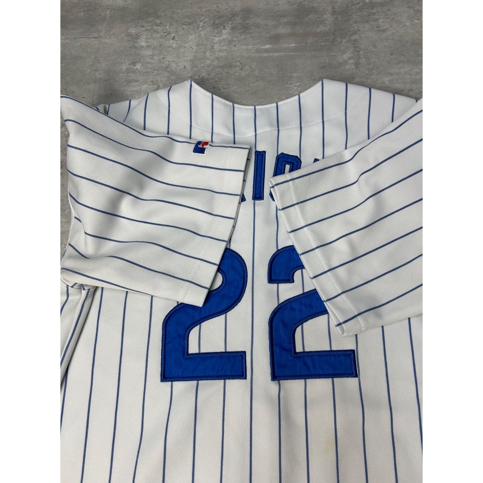 Vintage Mark Prior #22 Chicago Cubs MLB Stitched Pinstripe Jersey Size YOUTH M
