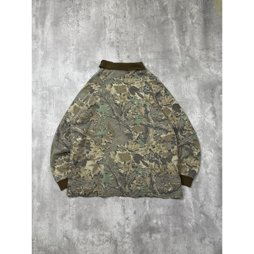 Vintage 90s Kessler Advantage Tree Camo Turtle Neck Long Sleeve T-Shirt Size 2XL