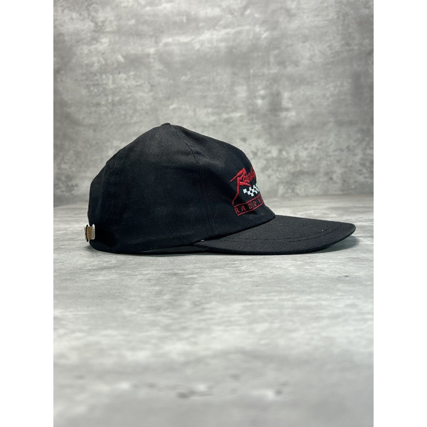Vintage 90s Raceline Radio Network Embroidred Spellout Strapback Hat OSFA