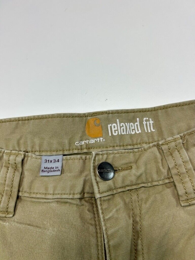 Carhartt Relaxed Fit Canvas Workwear Five Pocket Pants Size 31 Beige