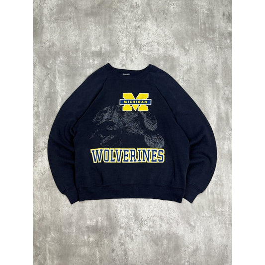 Vintage 90s Michigan Wolverines NCAA Collegiate Graphic Sweatshirt Size Large