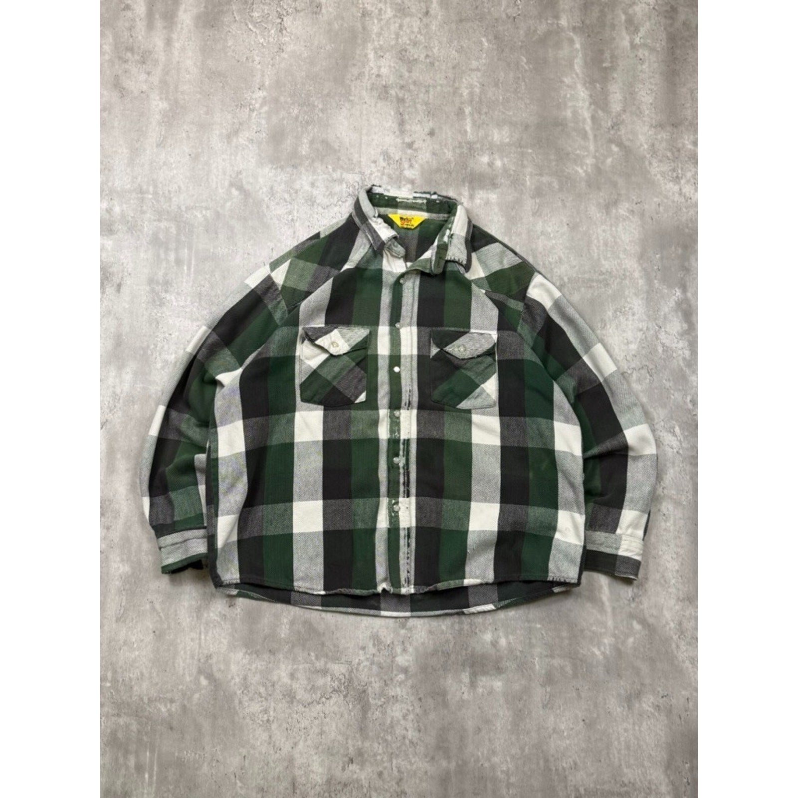 Vintage 90s Work N' Sport Pearl Snap Flannel Long Sleeve Button Up Shirt Sz 2XL