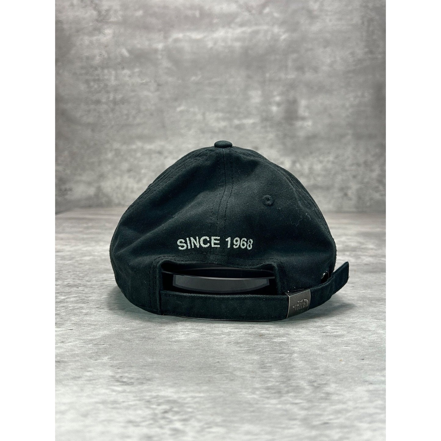 Vintage The North Face TNF Embroidered Spellout Logo Strapback Hat OSFA Black