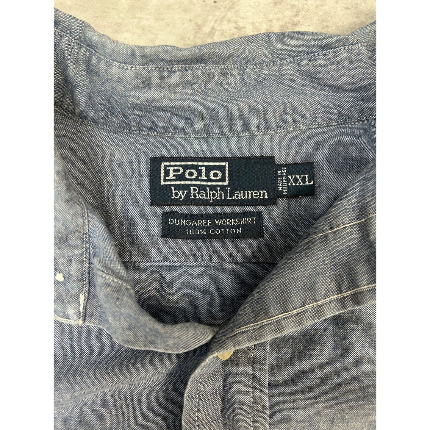 Vintage Polo Ralph Lauren Long Sleeve Button Up Shirt Size 2XL Blue