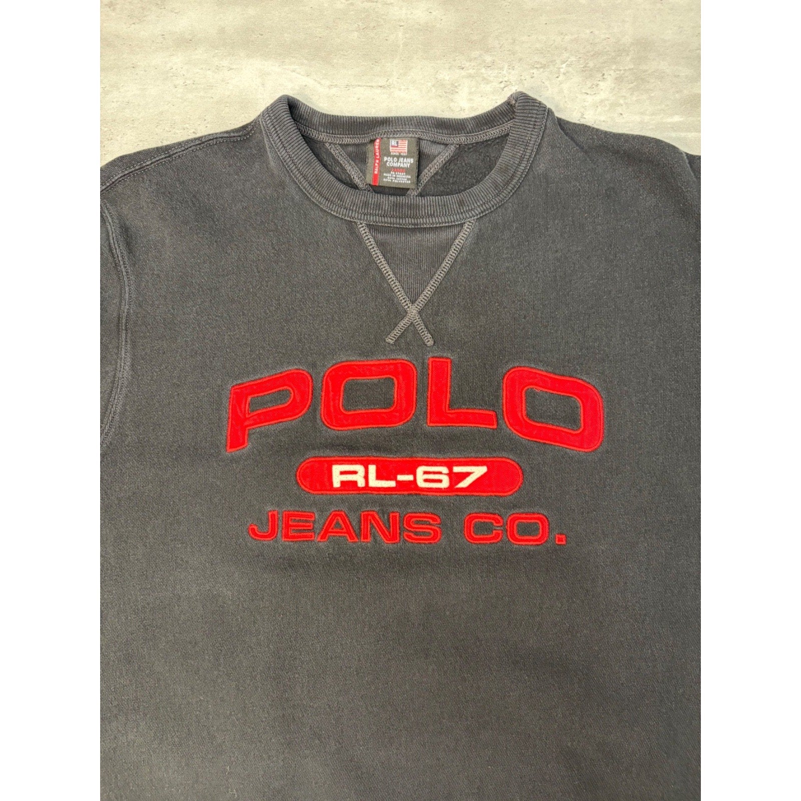Vintage Polo Jeans Company Embroidered Spellout Sweatshirt Size Large