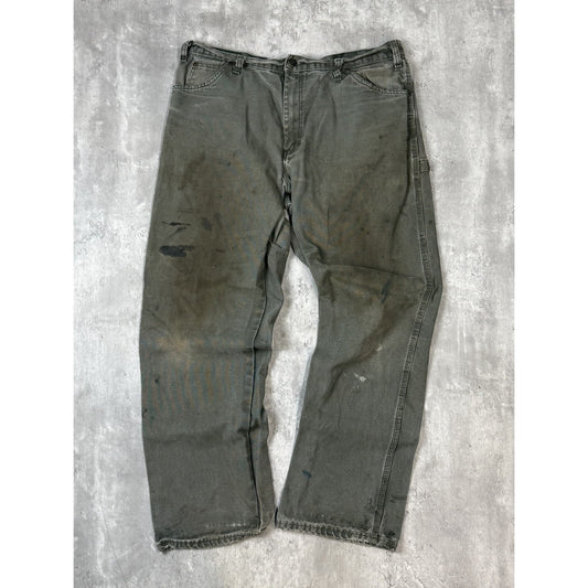 Vintage Dickies Canvas Workwear Carpenter Pants Size 38 Green