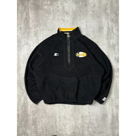Vintage Pittsburgh Steelers NFL Fleece 1/2 Zip Starter Sweatshirt Size Large