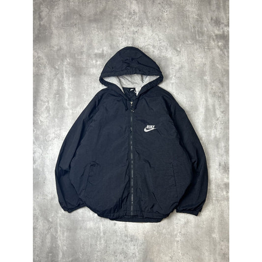 Vintage 2000s Nike Embroidered Logo Full Zip Nylon Jacket Size Large Black