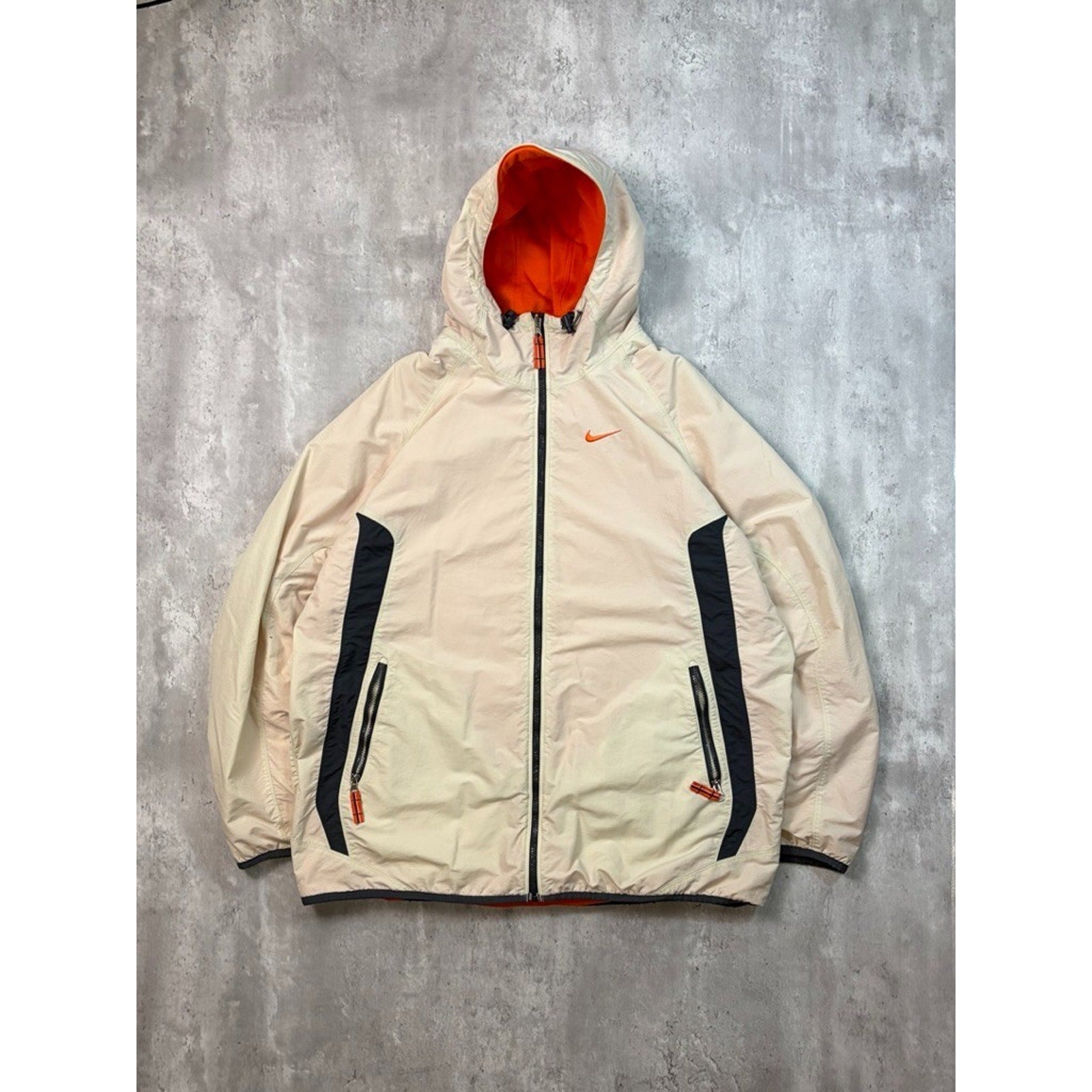 Vintage 2000s Nike Embroidered Swoosh Hooded Reversible Jacket Size 2XL