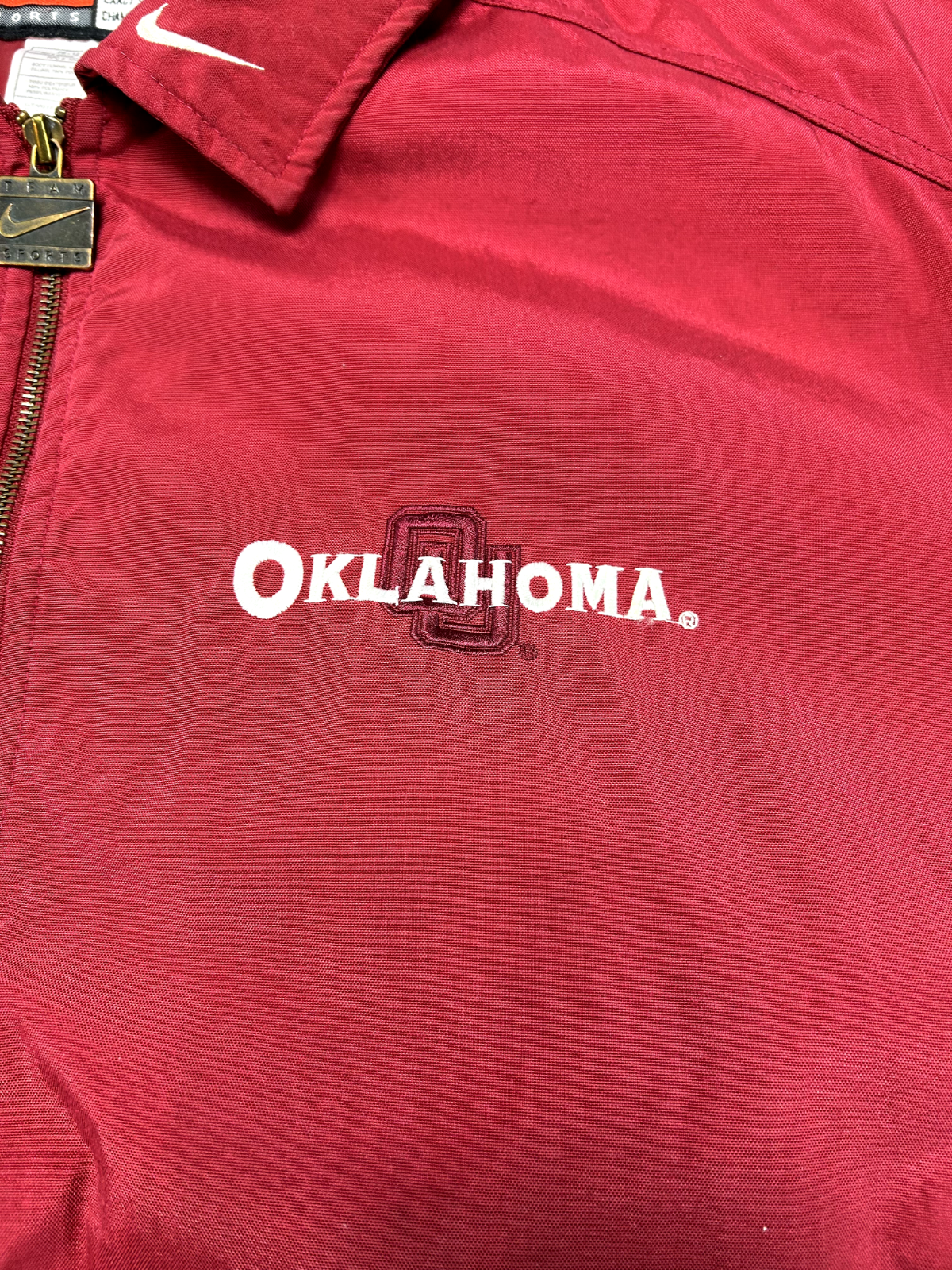 Vintage Oklahoma Sooners NCAA Nike Embroidered Full Zip Jacket Size 3XL Red