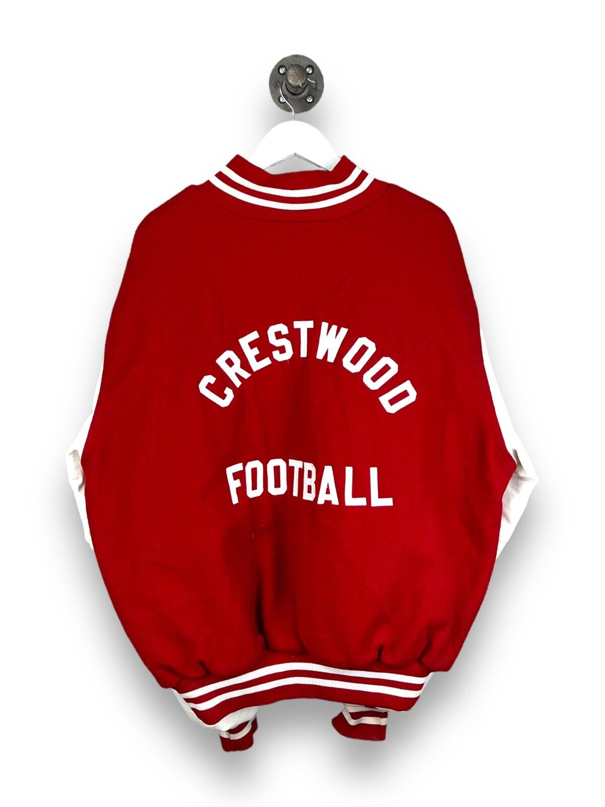 Vintage 90s Crestwood Football Wool Varsity Letterman Bomber Jacket Size 2XL