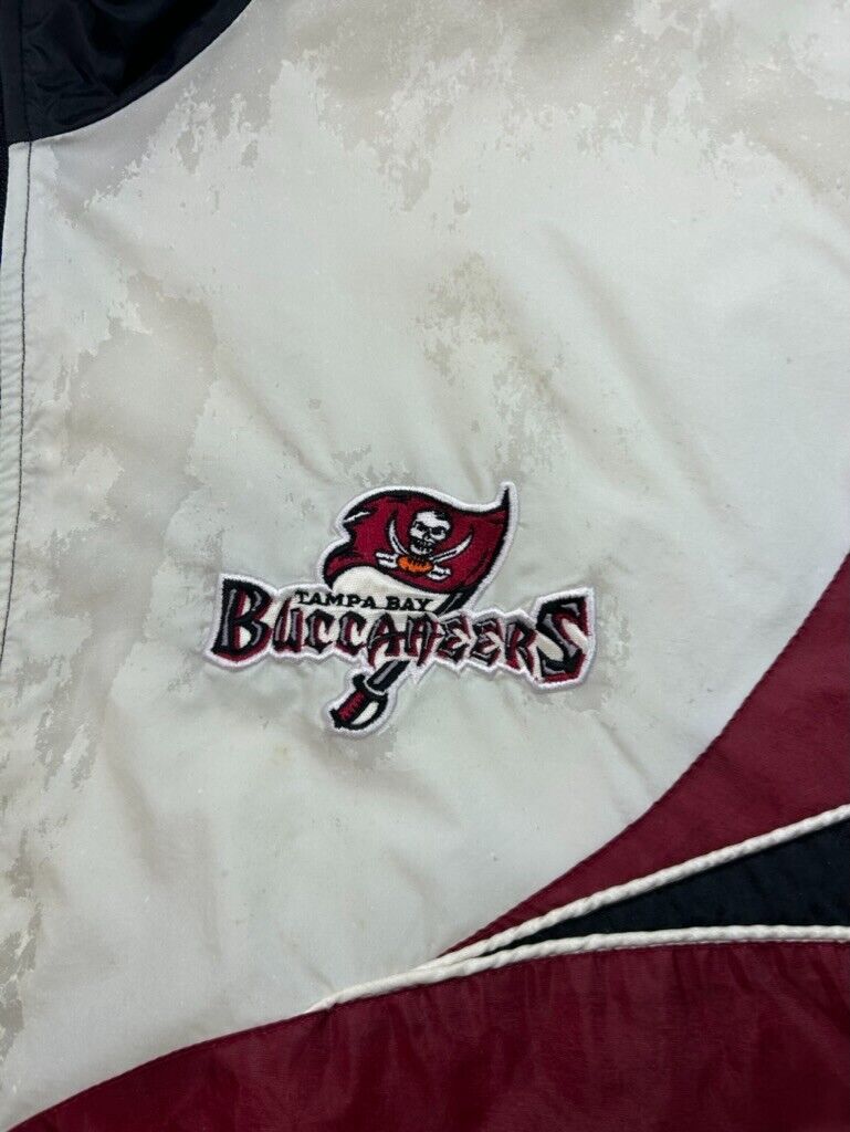 Vtg 90s Tampa Bay Buccaneers NFL Embroidered Nylon Windbreaker Jacket Sz Large