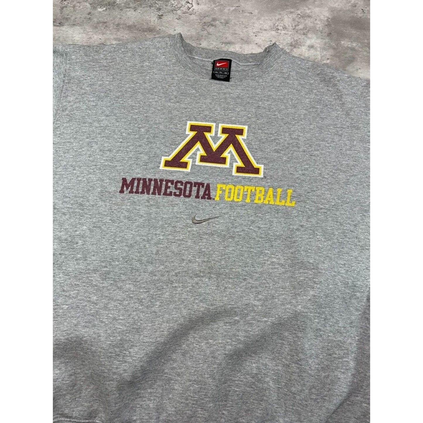 Vintage Minnesota Gophers NCAA Nike Middle Swoosh Sweatshirt Size XL Gray