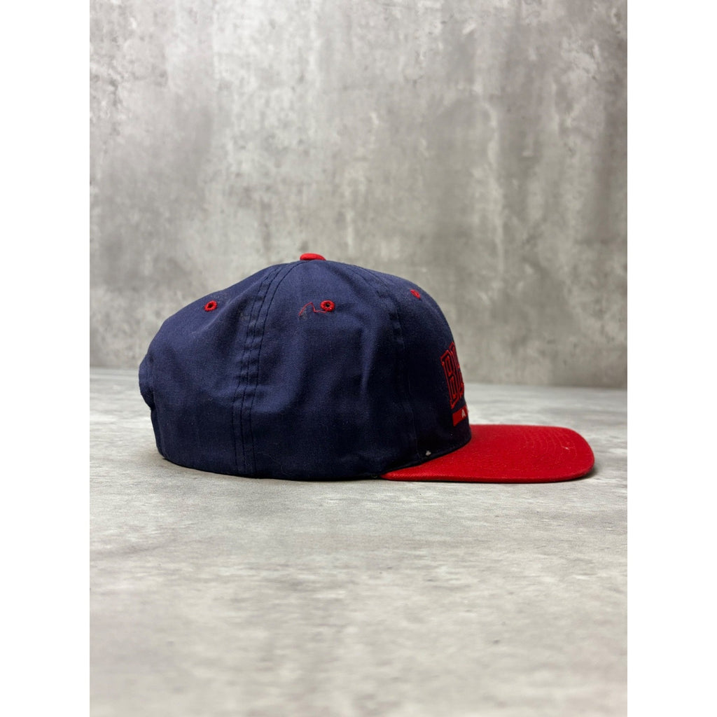 Vintage 90s Atlanta Braves MLB Embroidered Spellout Snapback Hat OSFA