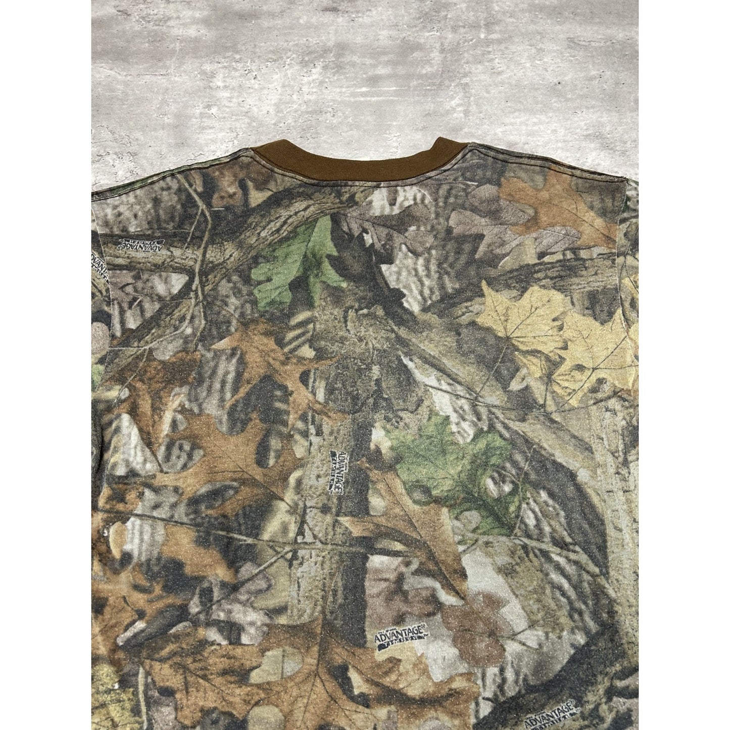 Vintage 90s Advantage Timber Tree Camo Hunting Long Sleeve T-Shirt Size Large
