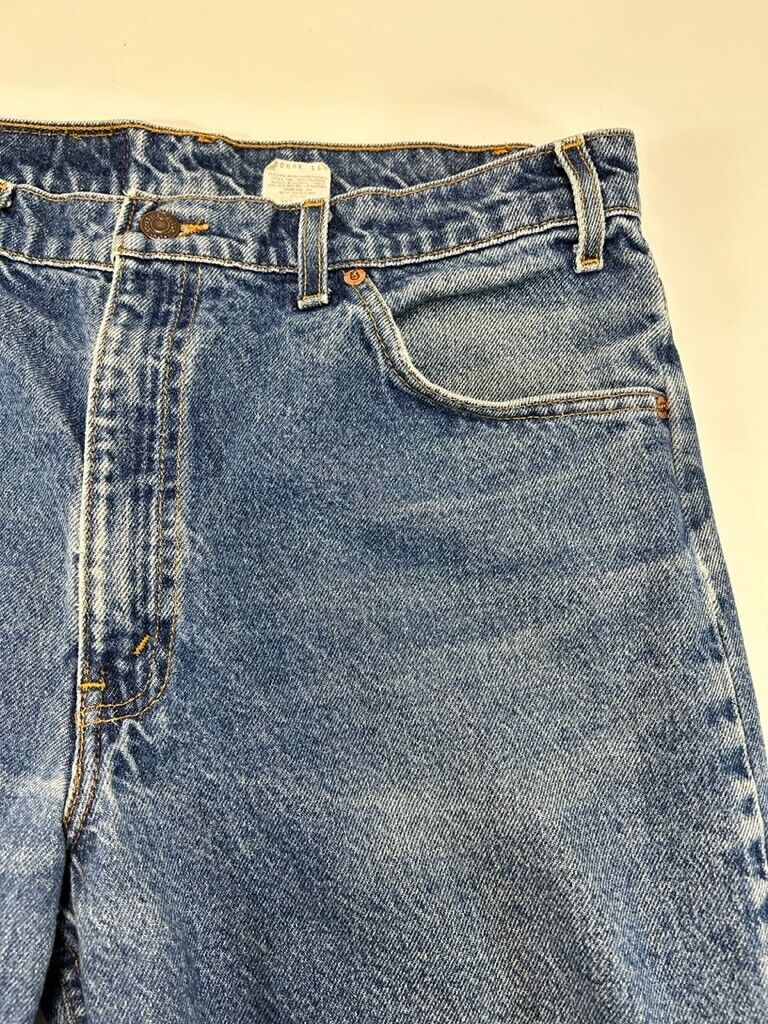 Vintage 80s/90s Levis 550 Orange Tab Medium Wash Denim Tapered Leg Pants Sz 32W