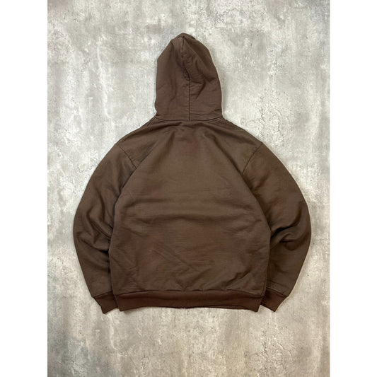 Vintage 90s Carhartt Thermal Lined Full Zip Hooded Workwear Sweatshirt Size XL