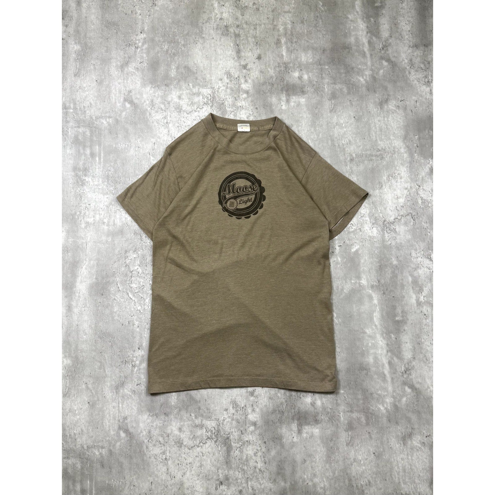 Vintage 90s Moose Light Bottle Cap Beer Promo Graphic T-Shirt Size Large