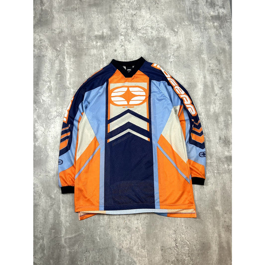 Vintage 2000s No Fear All Over Print Mesh Motor Cross Jersey Size XL