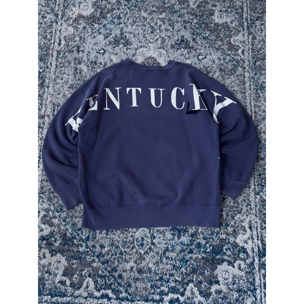 Vintage 90s Kentucky Wildcats NCAA Big Logo Graphic Sweatshirt Size Large