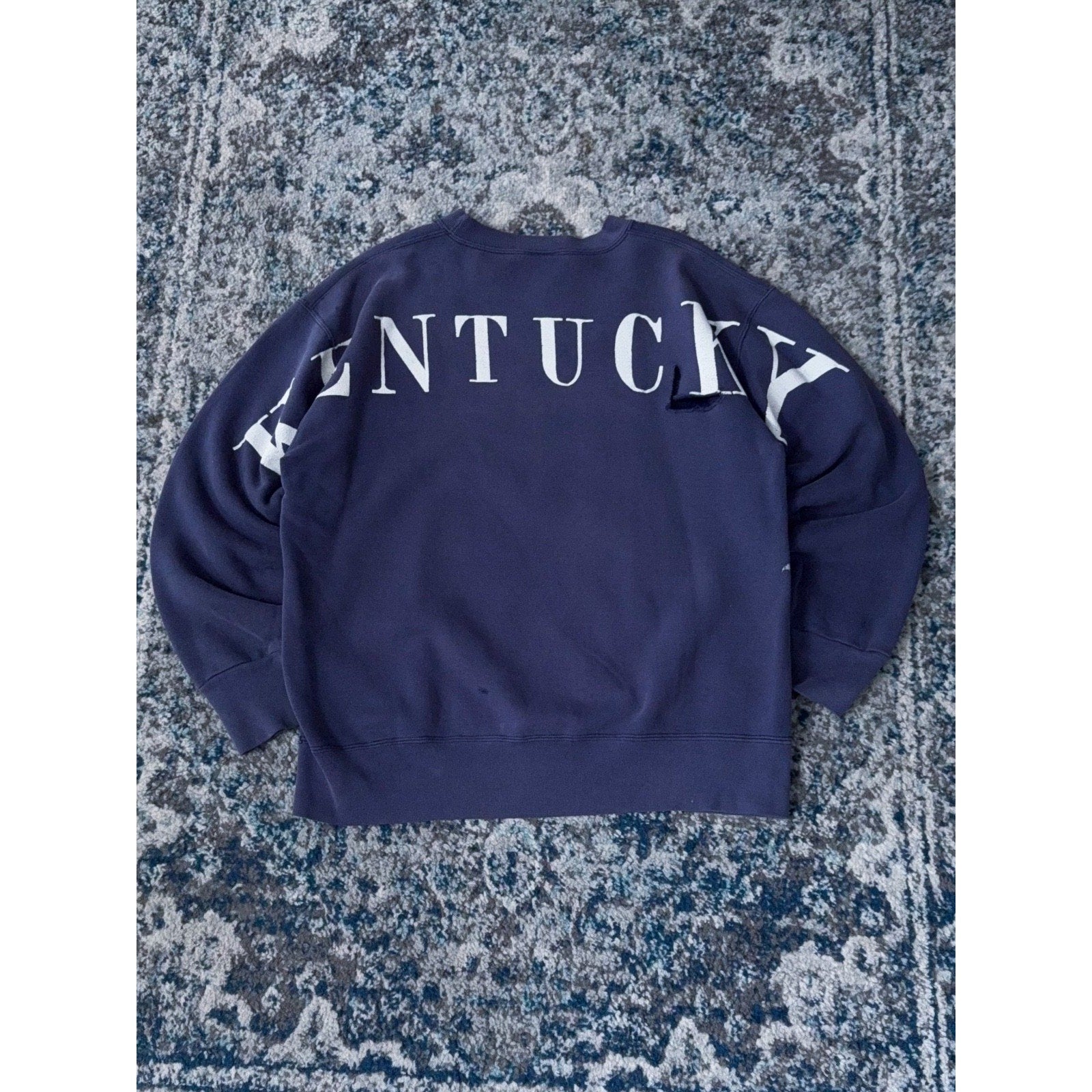 Vintage 90s Kentucky Wildcats NCAA Big Logo Graphic Sweatshirt Size Large
