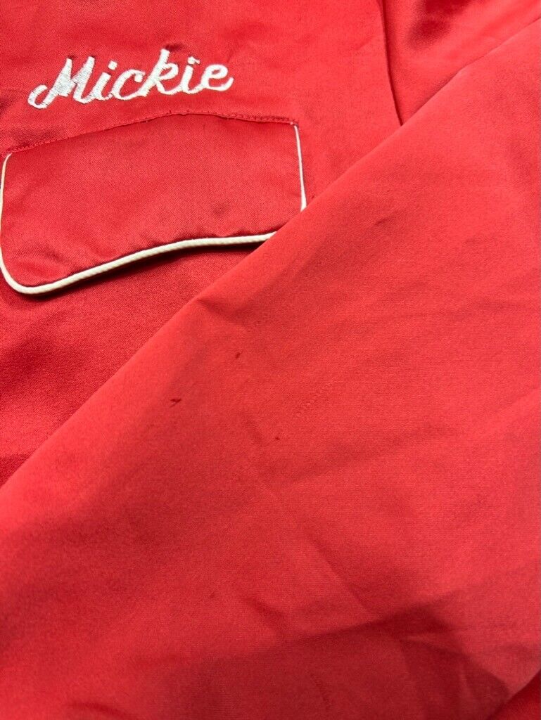 Vintage 70s/80s Guam USA Embroidered Souvenir Jacket Size 14 Medium Red