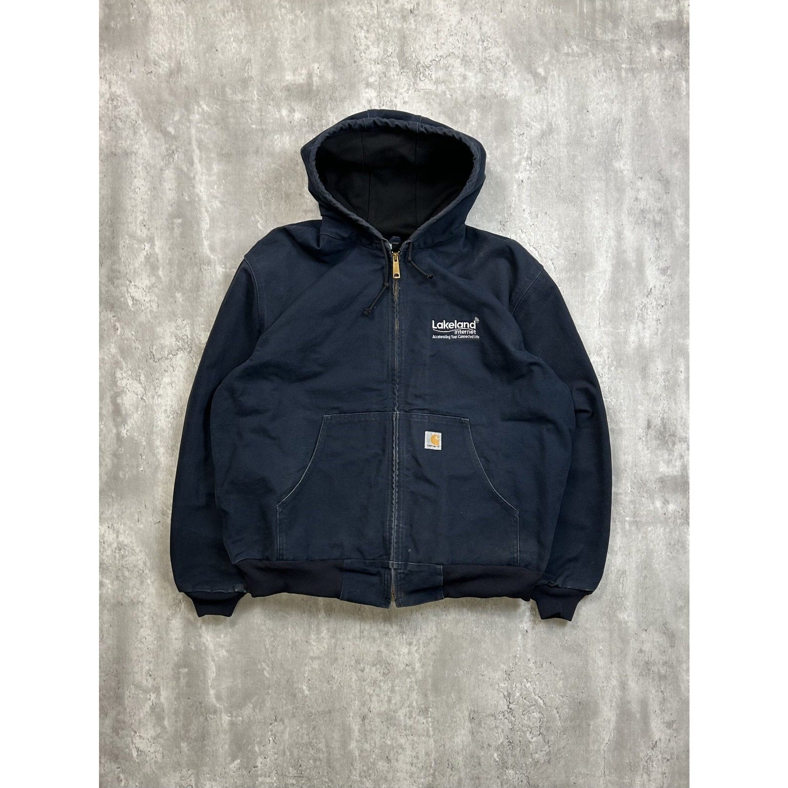 Vintage Carhartt Insulated Canvas Workwear Hooded Active Jacket Size XL