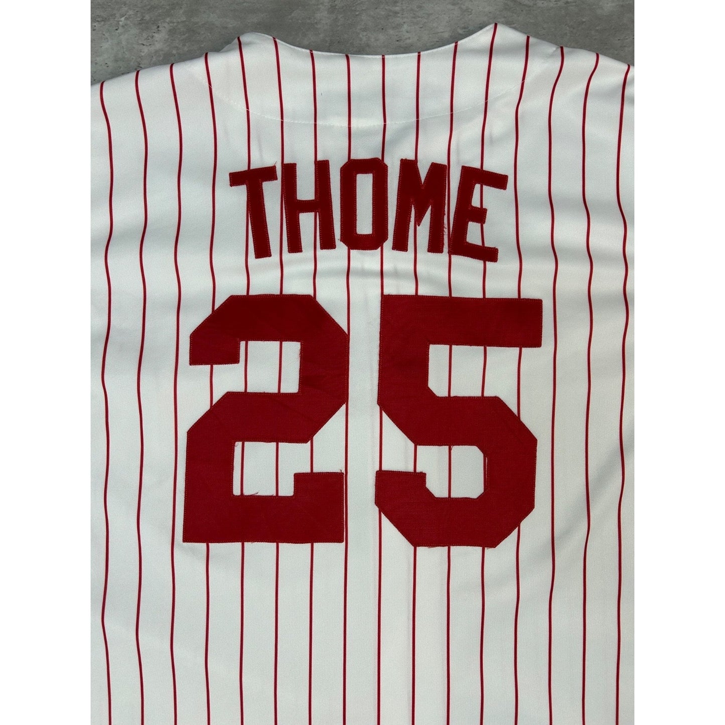 Vintage 90s Jim Thome #25 Philadelphia Phillies MLB Pinstripe Jersey Size 2XL