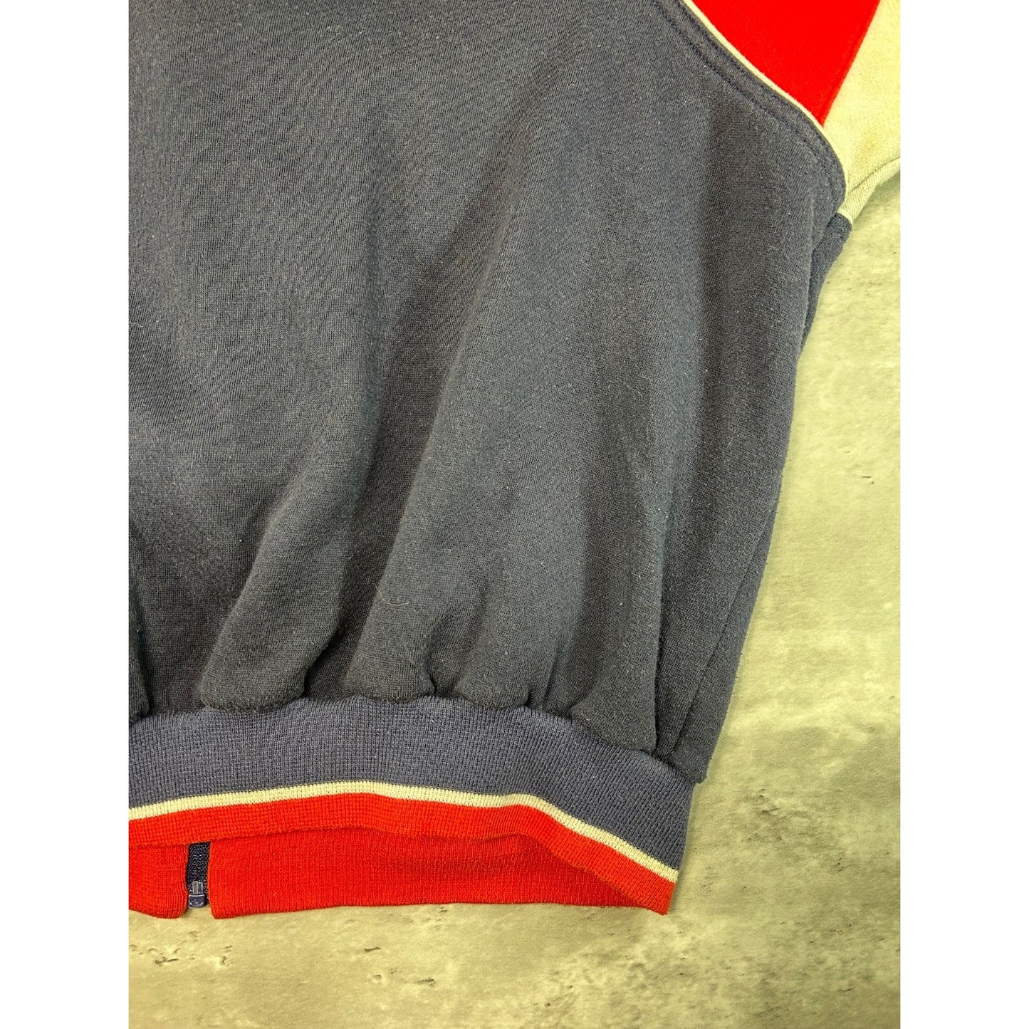 Vintage 80s Adidas Embroidered Trefoil Full Zip Two Tone Sweatshirt Size XL