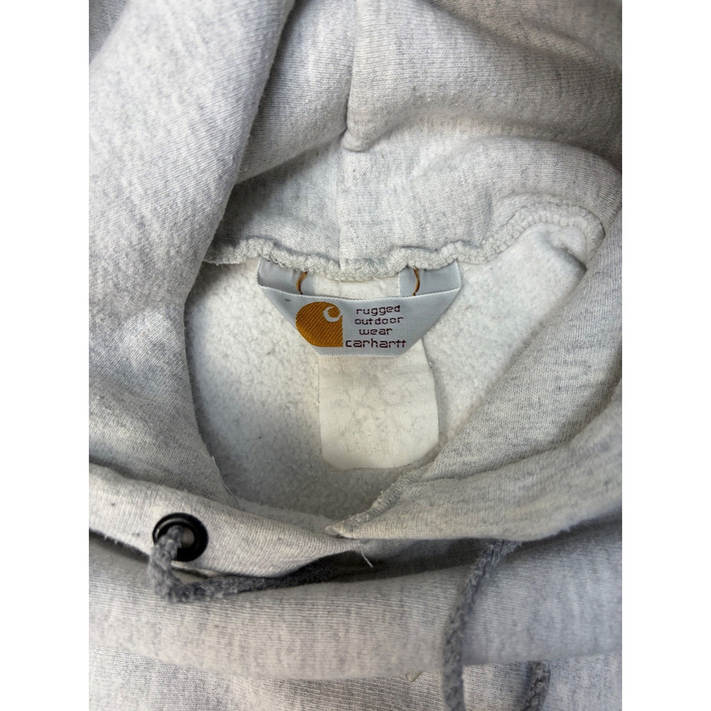 Vintage 80s/90s Carhartt Embroidered Spellout Logo Hooded Sweatshirt Size Medium