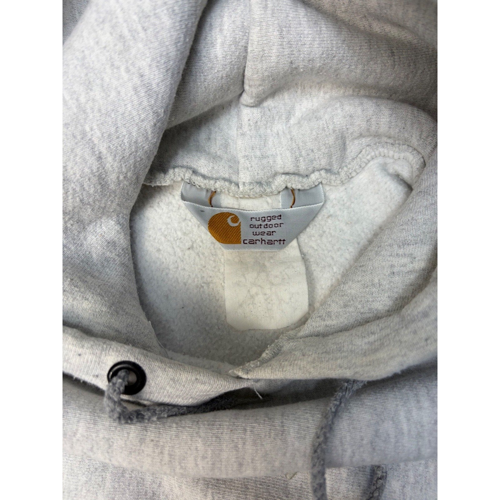 Vintage 80s/90s Carhartt Embroidered Spellout Logo Hooded Sweatshirt Size Medium