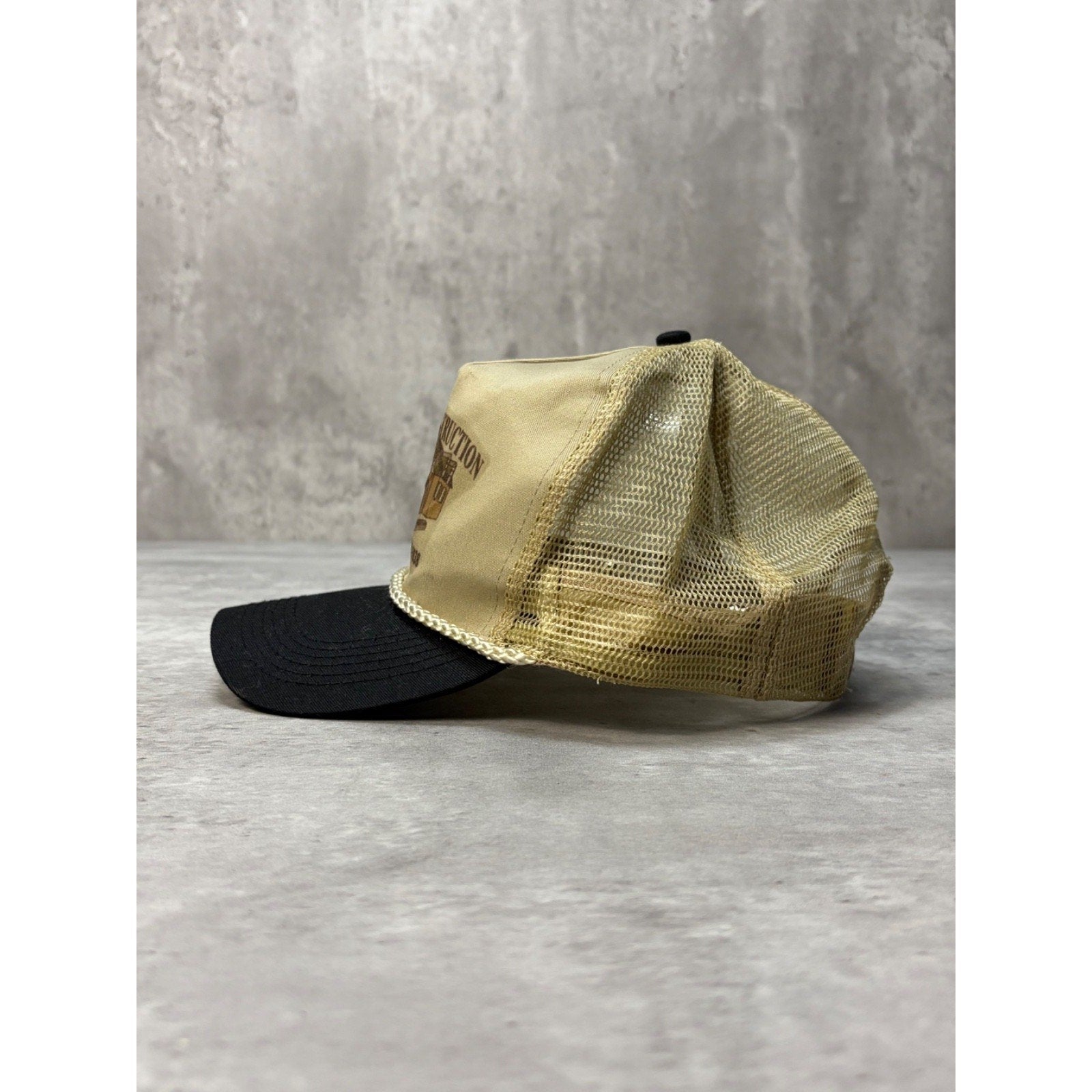 Vintage Lyons Construction Graphic Trucker Snapback Hat OSFA